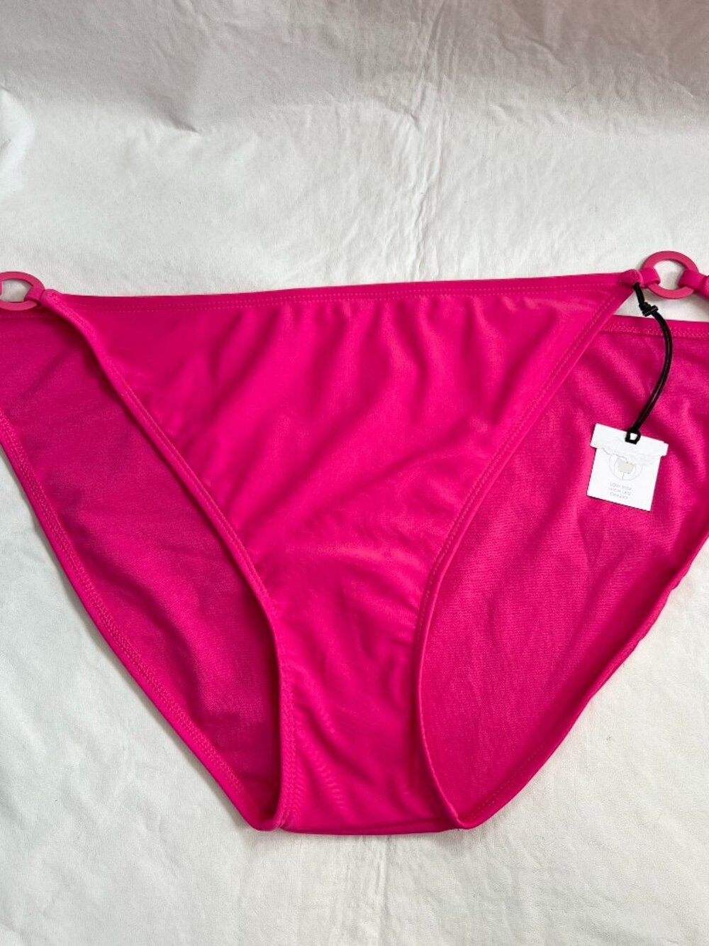 Shade & Shore bikini bottoms magenta pink o ring XL swimsuit swim high leg cut